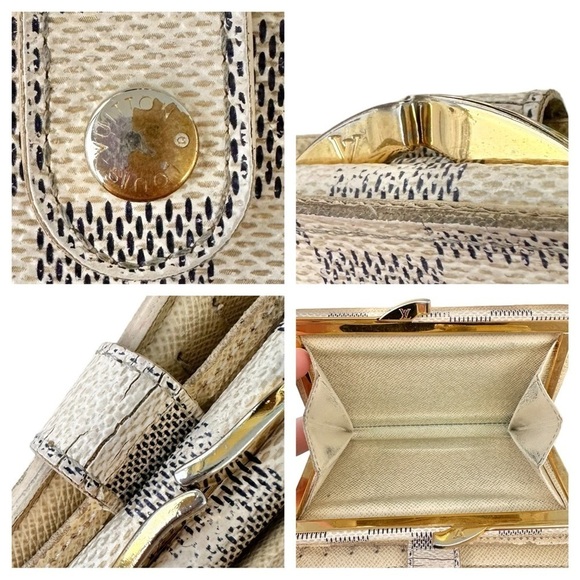 Louis Vuitton Damier Azur Kisslock Wallet, Dustbag, & Shopping Bag Authentic - Picture 14 of 16